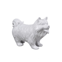 Wholesale fashion window animal fiberglass white display dog mannequin for sale